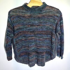 Chicos Women's XXL‎ 4 Spacedye Striped Pullover Acrylic Oversized Knit Sweater